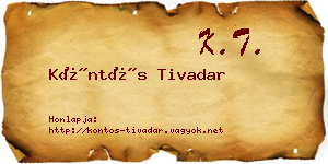 Köntös Tivadar névjegykártya