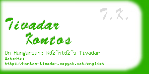 tivadar kontos business card